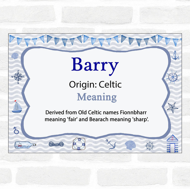 Barry Name Meaning Nautical Certificate