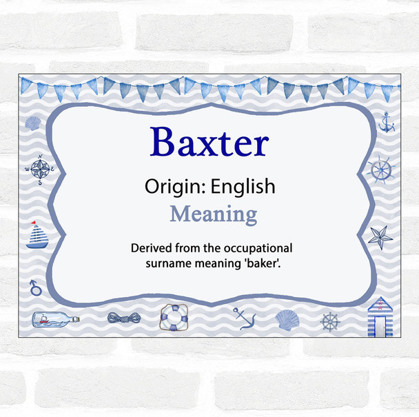 Baxter Name Meaning Nautical Certificate