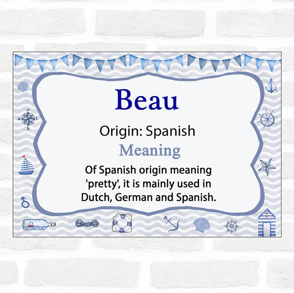 Beau Name Meaning Nautical Certificate