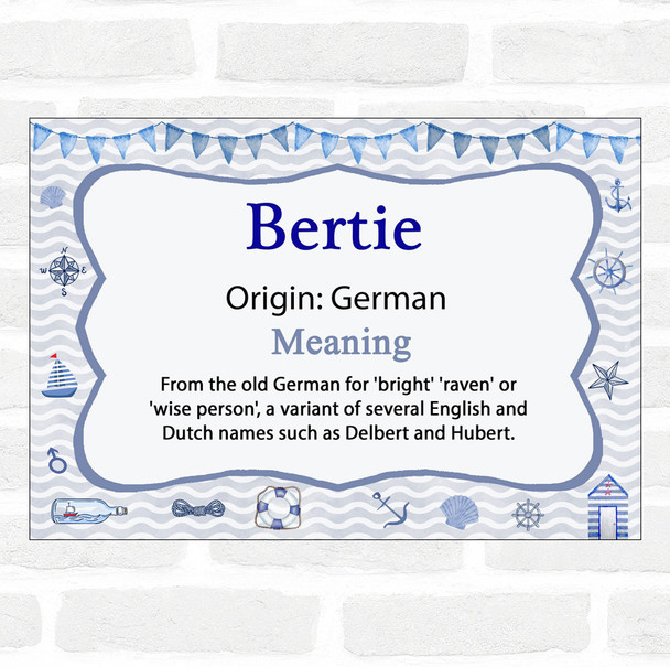 Bertie Name Meaning Nautical Certificate