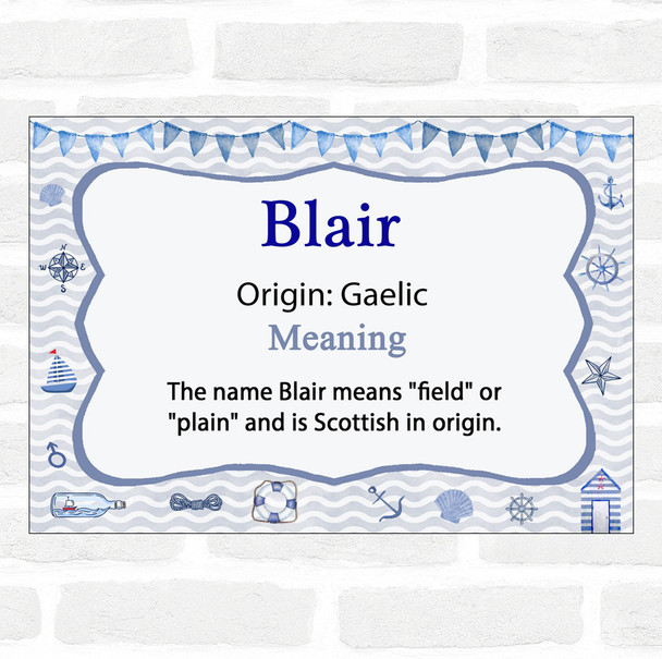 Blair Name Meaning Nautical Certificate