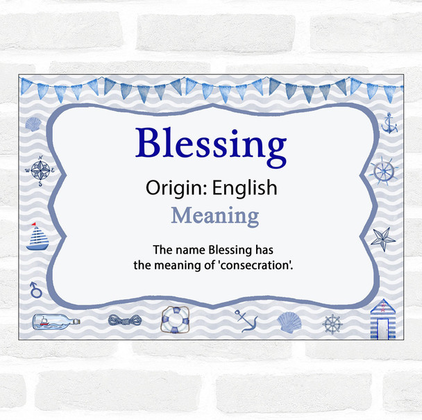 Blessing Name Meaning Nautical Certificate