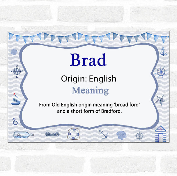 Brad Name Meaning Nautical Certificate