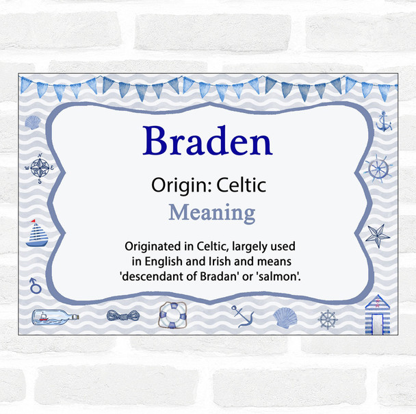 Braden Name Meaning Nautical Certificate