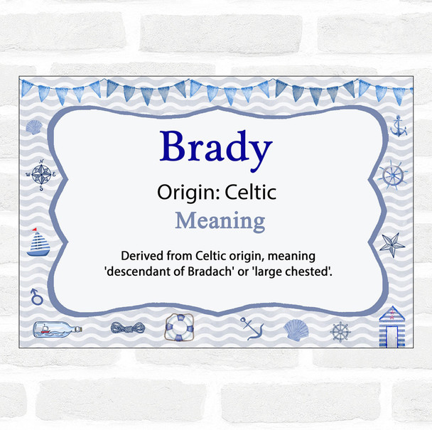 Brady Name Meaning Nautical Certificate