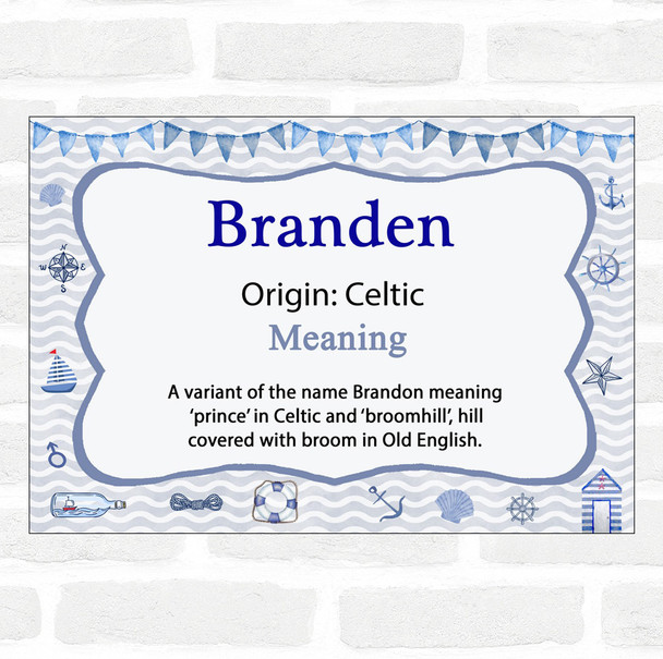 Branden Name Meaning Nautical Certificate