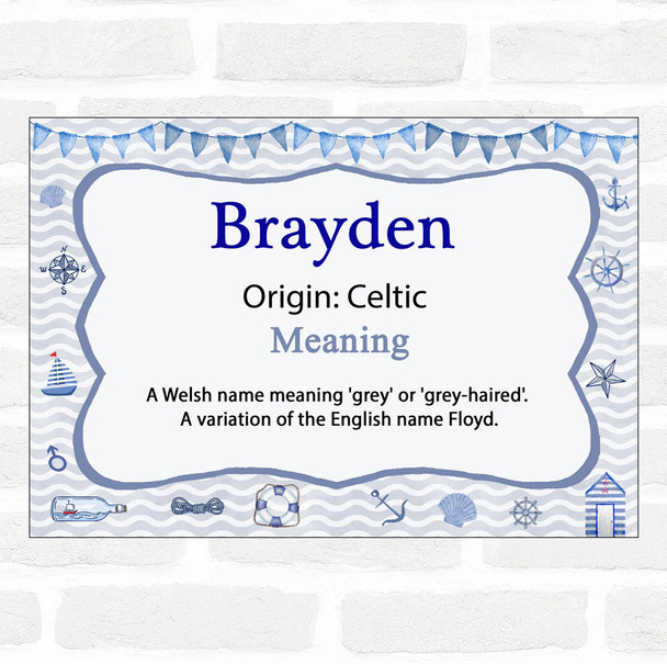 Brayden Name Meaning Nautical Certificate