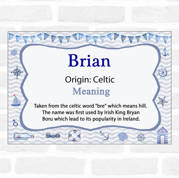 Brian Name Meaning Nautical Certificate