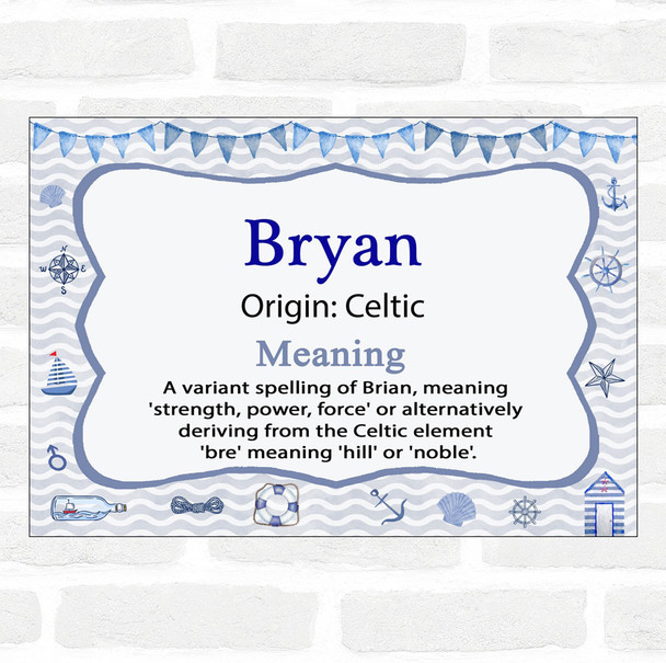 Bryan Name Meaning Nautical Certificate