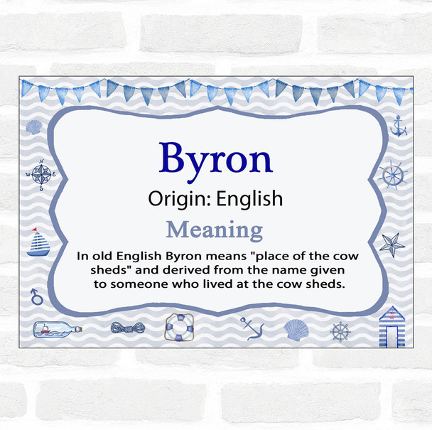 Byron Name Meaning Nautical Certificate