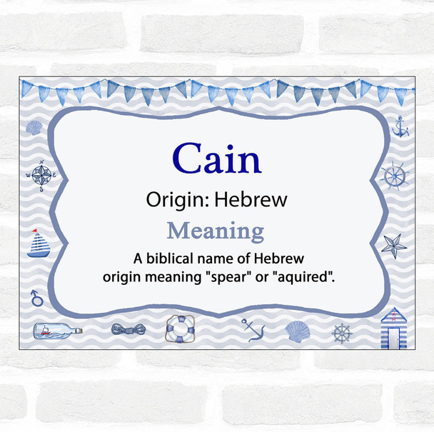 Cain Name Meaning Nautical Certificate