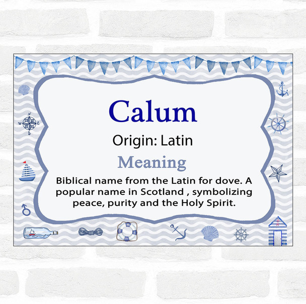 Calum Name Meaning Nautical Certificate