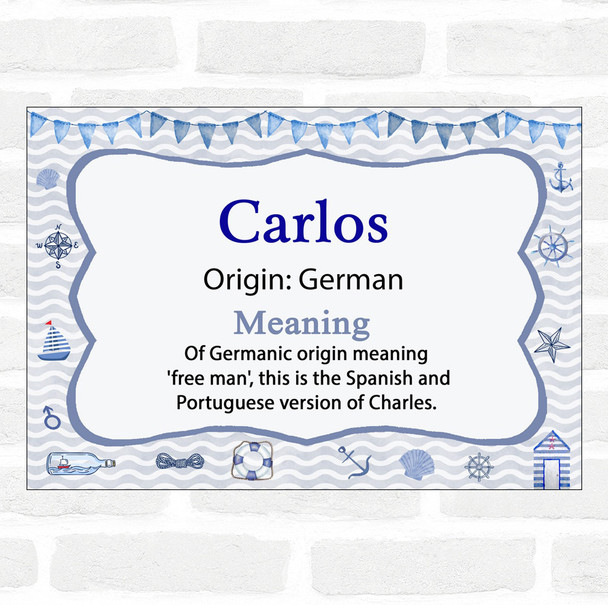 Carlos Name Meaning Nautical Certificate