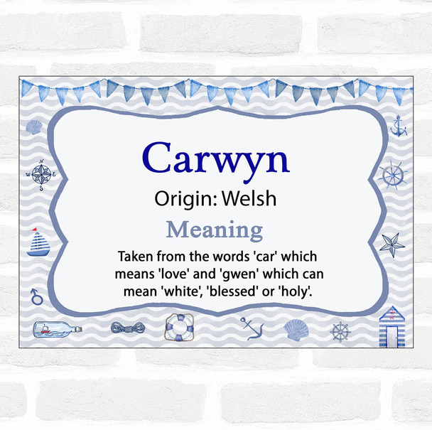 Carwyn Name Meaning Nautical Certificate