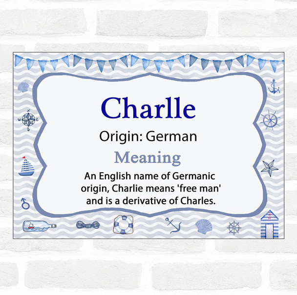 Charlle Name Meaning Nautical Certificate