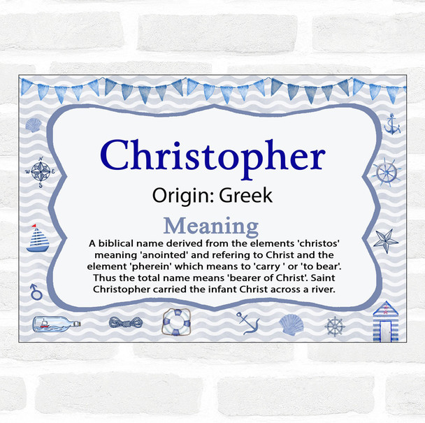 Christopher Name Meaning Nautical Certificate