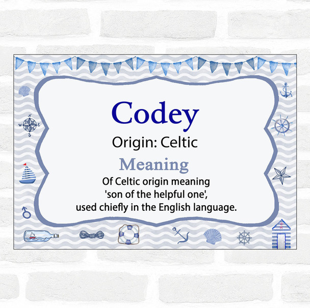 Codey Name Meaning Nautical Certificate