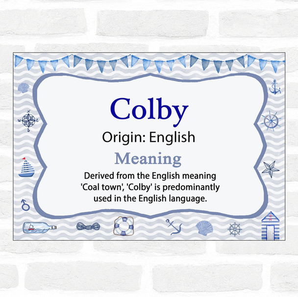 Colby Name Meaning Nautical Certificate