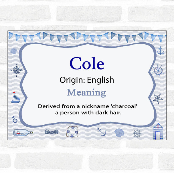 Cole Name Meaning Nautical Certificate
