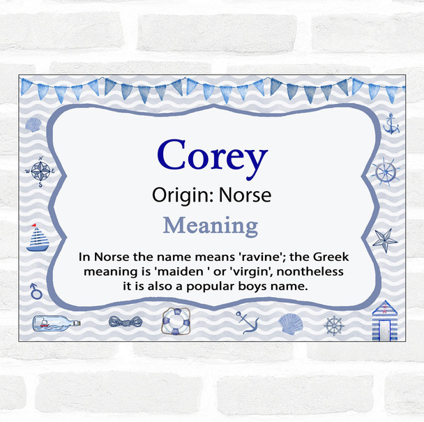 Corey Name Meaning Nautical Certificate