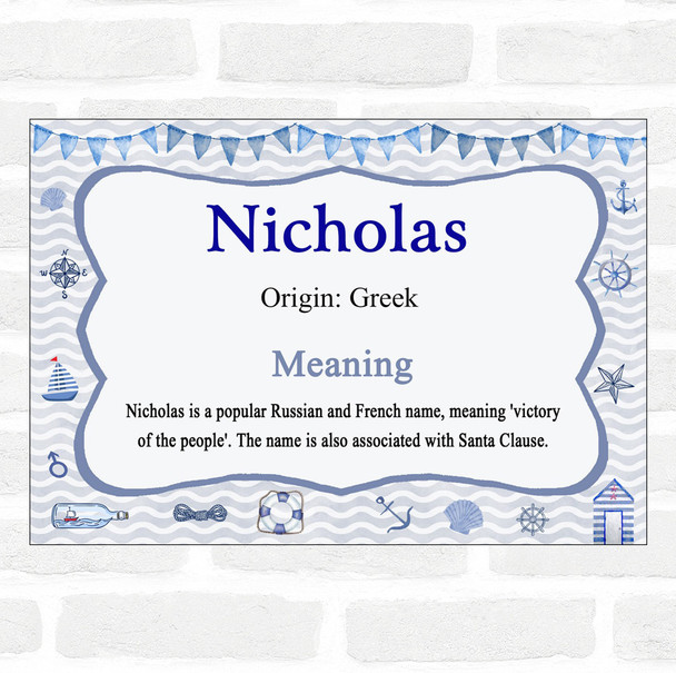 Nicholas Name Meaning Nautical Certificate