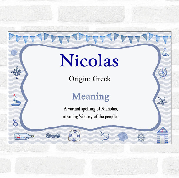 Nicolas Name Meaning Nautical Certificate