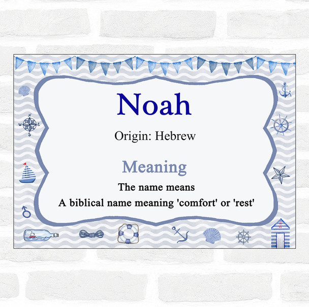 Noah Name Meaning Nautical Certificate