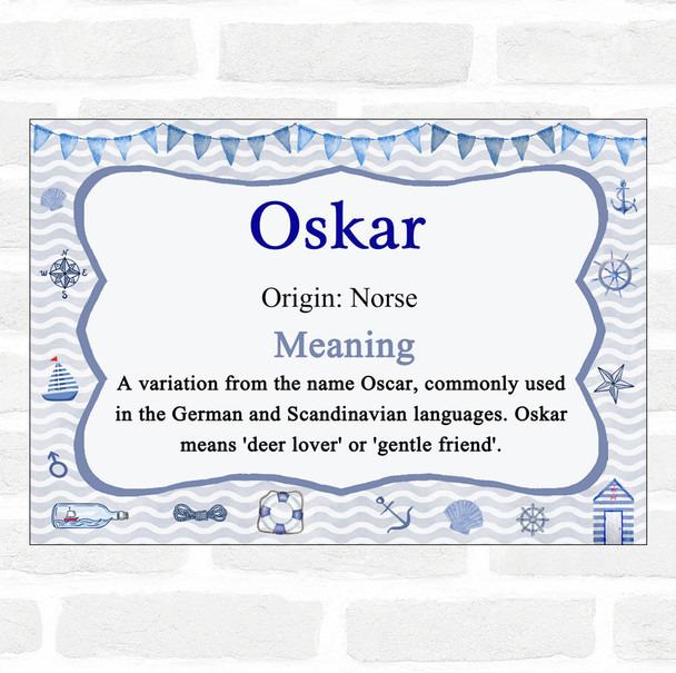 Oskar Name Meaning Nautical Certificate