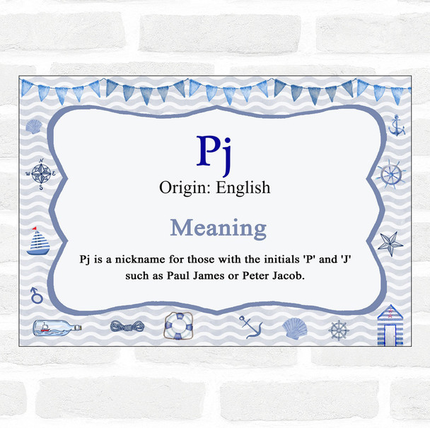 Pj Name Meaning Nautical Certificate
