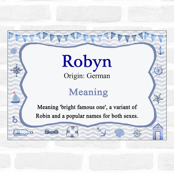 Robyn Name Meaning Nautical Certificate