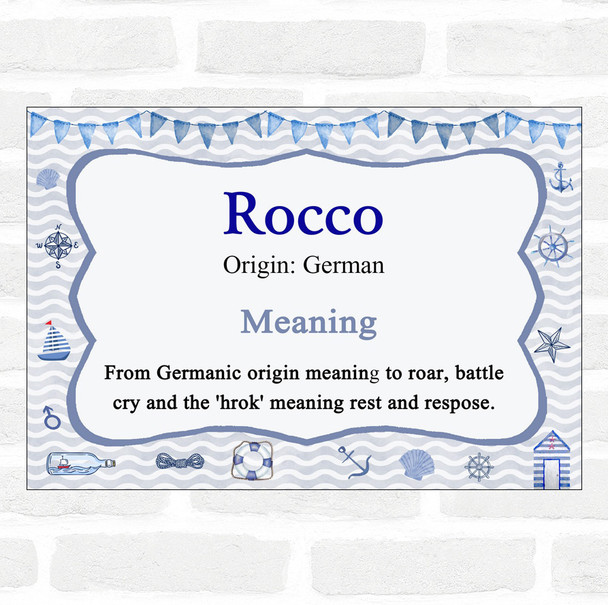 Rocco Name Meaning Nautical Certificate