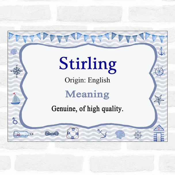 Stirling Name Meaning Nautical Certificate