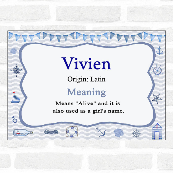 Vivien Name Meaning Nautical Certificate