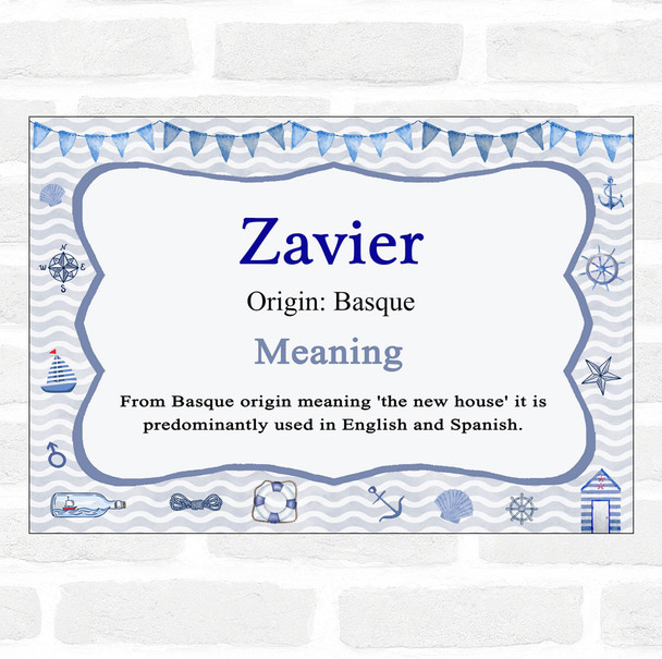 Zavier Name Meaning Nautical Certificate