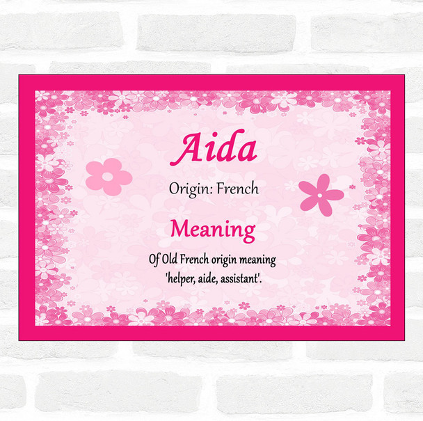 Aida Name Meaning Pink Certificate