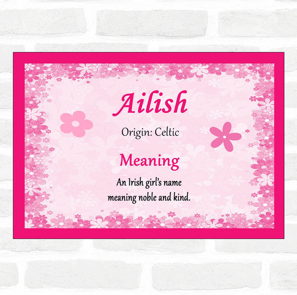 Ailish Name Meaning Pink Certificate
