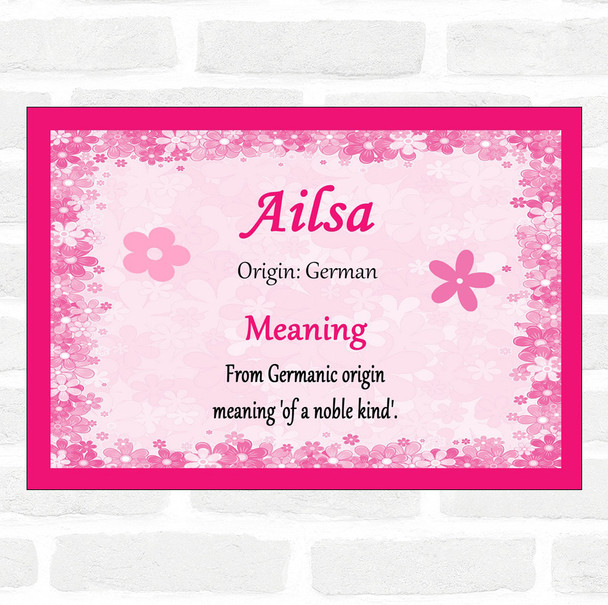 Ailsa Name Meaning Pink Certificate