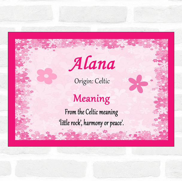 Alana Name Meaning Pink Certificate