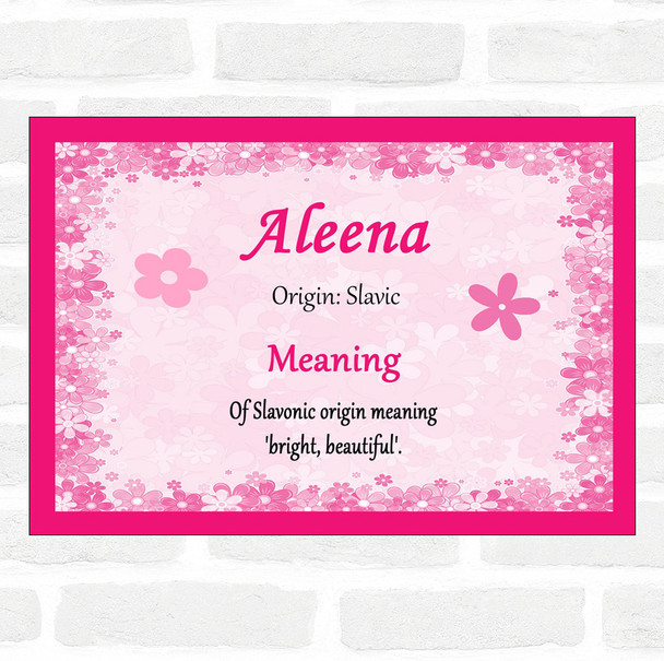 Aleena Name Meaning Pink Certificate