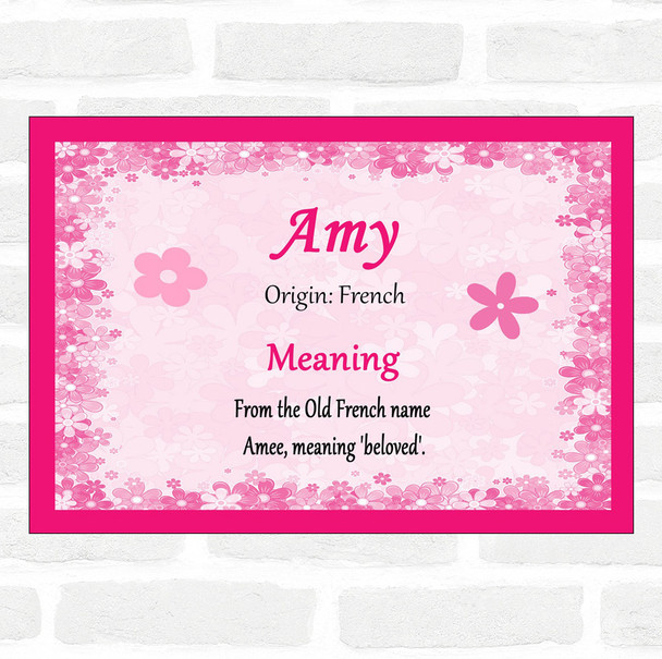Amy Name Meaning Pink Certificate