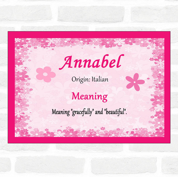 Annabel Name Meaning Pink Certificate