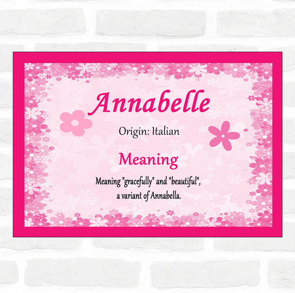 Annabelle Name Meaning Pink Certificate