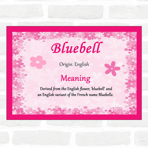 bell Name Meaning Pink Certificate