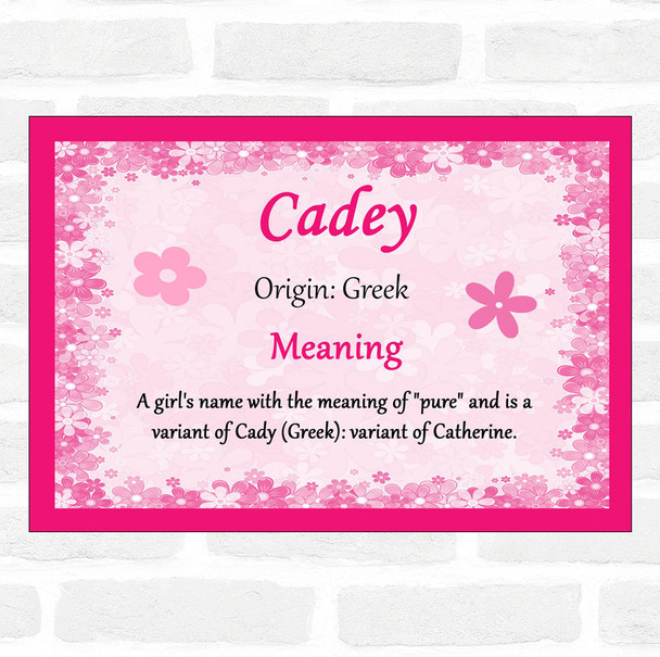 Cadey Name Meaning Pink Certificate