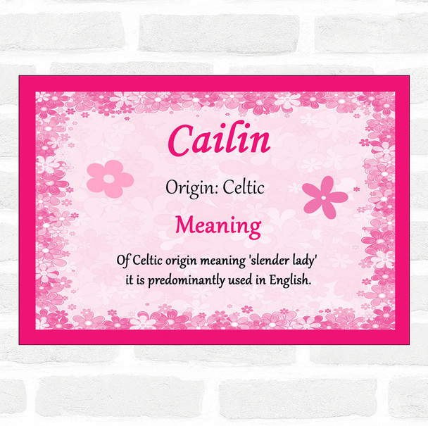 Cailin Name Meaning Pink Certificate