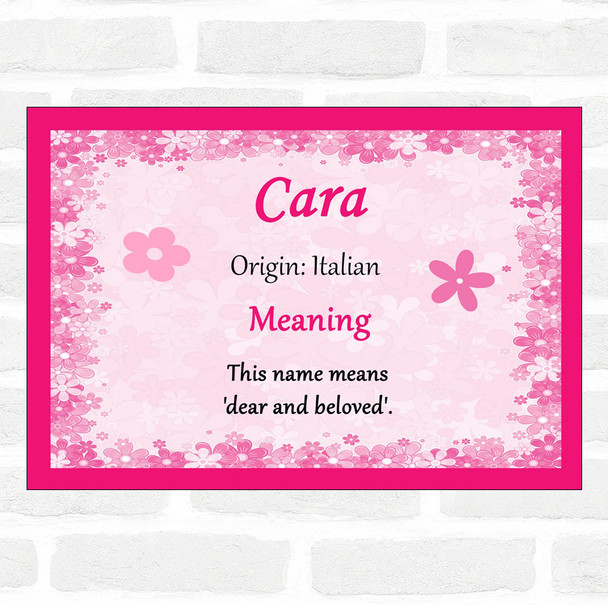 Cara Name Meaning Pink Certificate