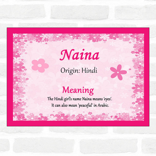 Naina Name Meaning Pink Certificate