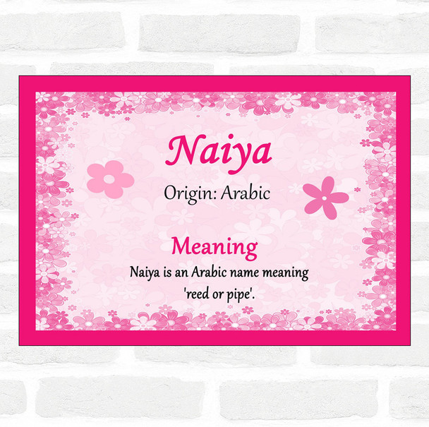 Naiya Name Meaning Pink Certificate