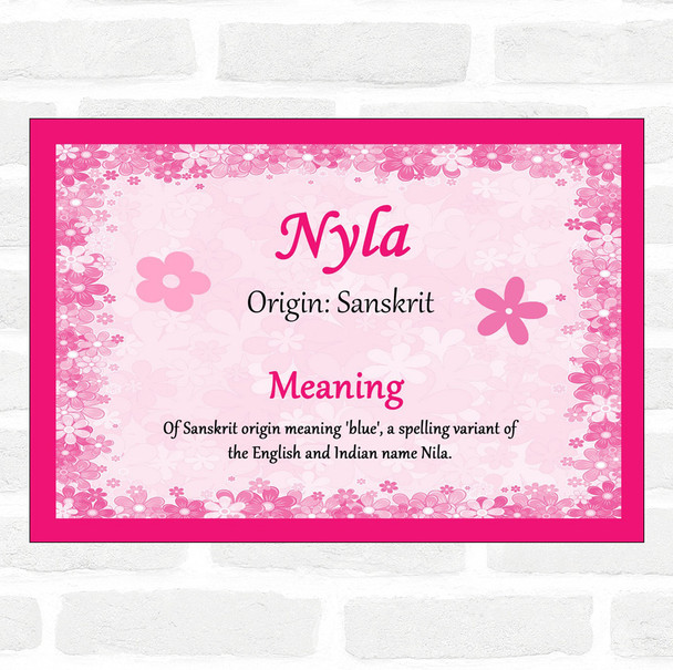 Nyla Name Meaning Pink Certificate