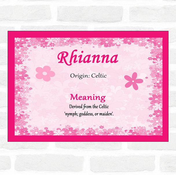 Rhianna Name Meaning Pink Certificate